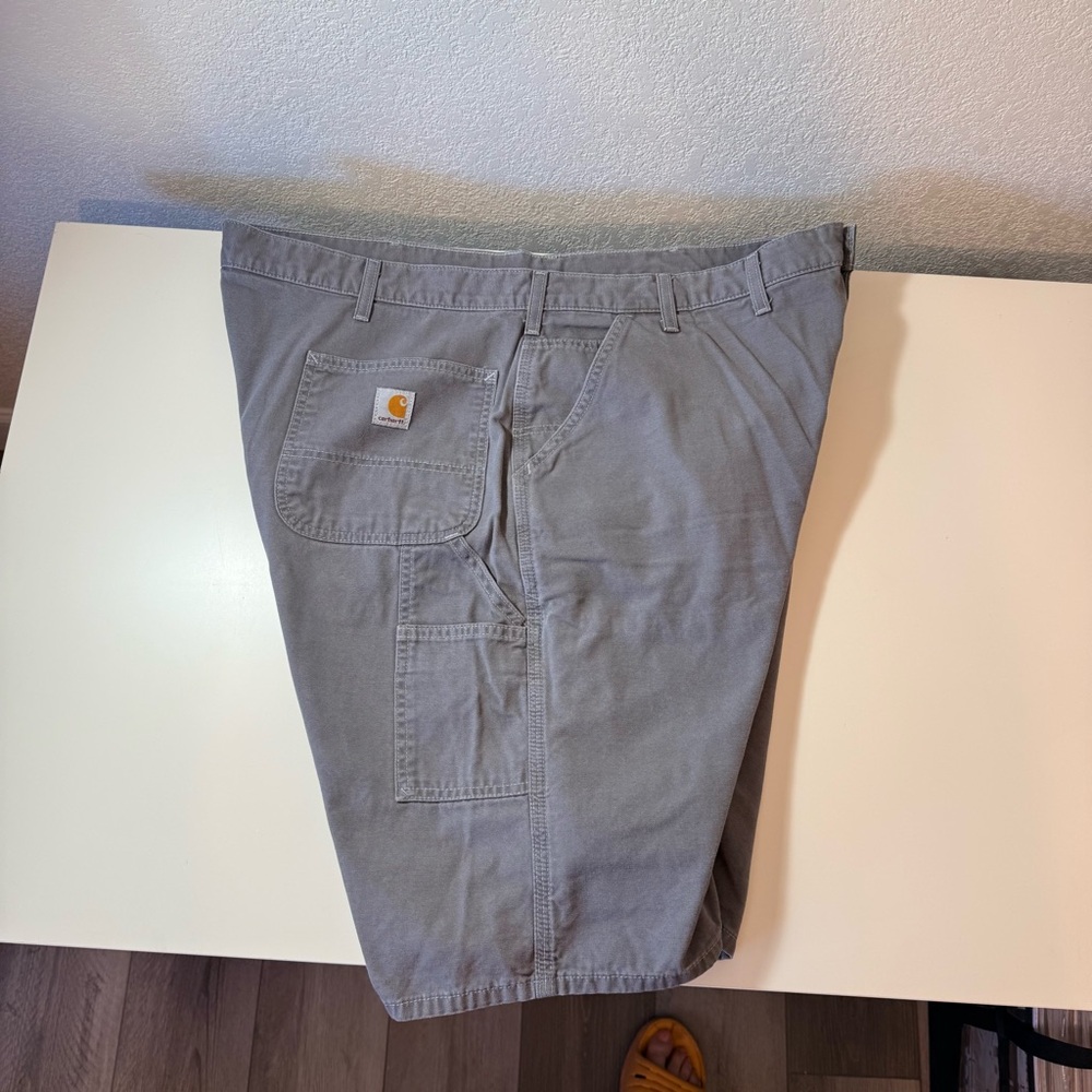 Carhartt Carpenter Canvas Shorts Gray Utility Workwear Mens 44 B278 CHR Like New
